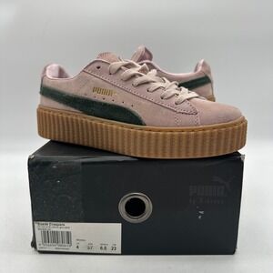 Puma x Fenty by Rihanna 361005 04 Womens Size 6.5 Pink Green Suede Creeper Shoes